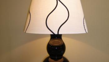 Baja Gourde Black Glass Lamp